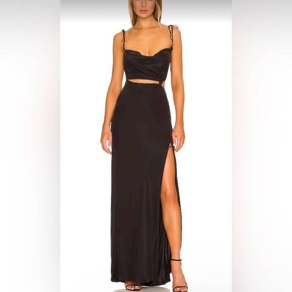 For Love Lemons Kyra Cut Out Maxi Dress in Black Size S - Picture 4 of 8